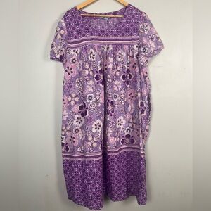 Only necessities purple cotton floral nightgown size 18/20